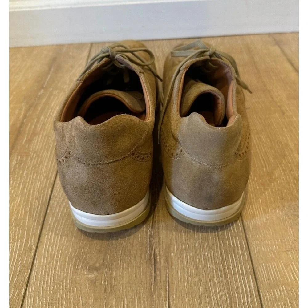 Franceschetti Mens‎ Suede Oxford Sneakers Laced Light Tan Made in Italy Size 45